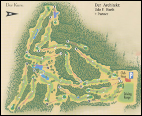 Grafischer Plan der bestehenden 18- Loch Golfanlage